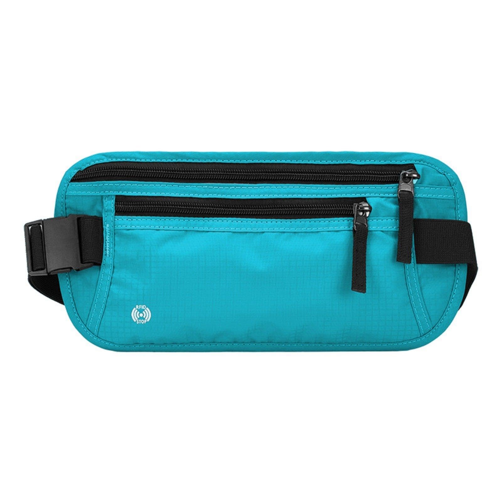 Travel Document Holder Holder Bag Water-Resistant Digital Barrier Money Belt Multiple Pockets Travel Waist Pouch for Journeyers, Outdoor Green-picture-12