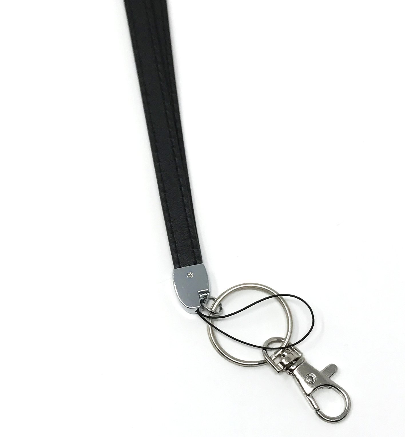 WigsPedia Deluxe Durable PU Leather Necklace Lanyard for ID Badge Holder, Key fob Cell Phone, Key, USB, Camera