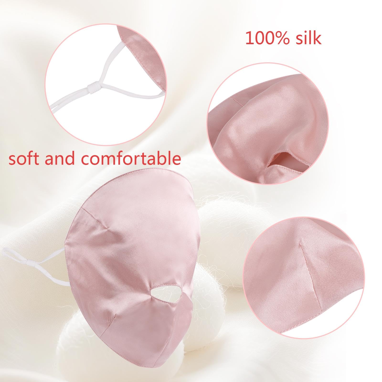 Mascherina per occhi 100% pura seta (rosa)