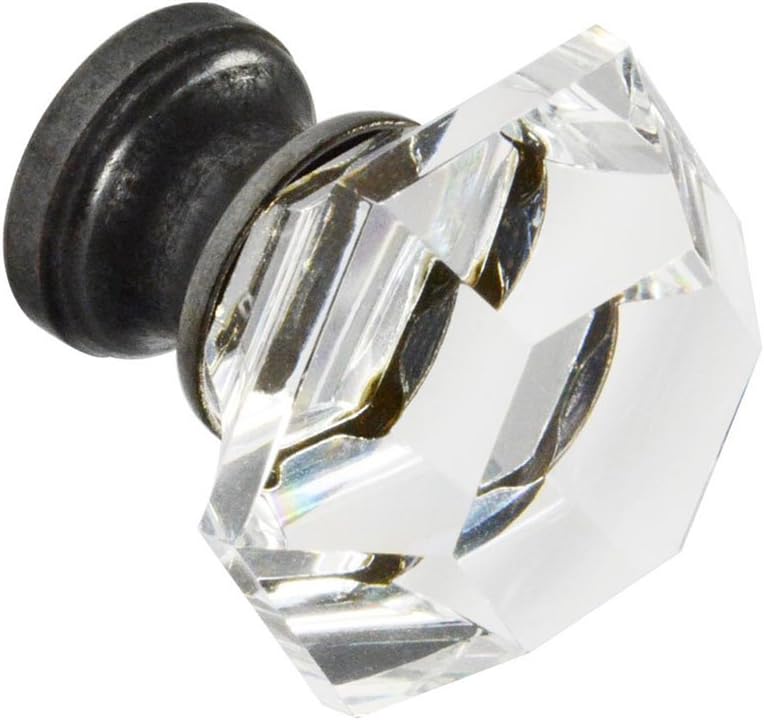 #G-75 CKP Brand Elegance Glass Collection 1-1/4 in. (32mm) Clear Glass Knob with Polished Nickel Base - 10 Pack