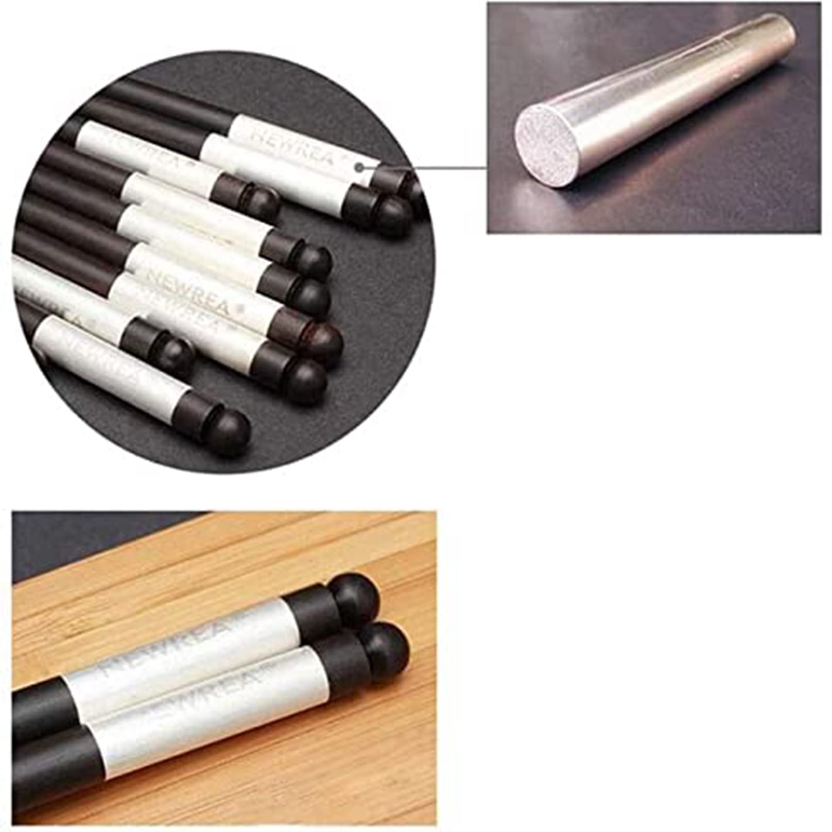 Baguettes réutilisables Lot de baguettes chinoises en argent 999, 25 cm, fabriquées à la main, emballage en bambou, idéales for les coffrets cadeaux et les collections, noires, 10 paires(5 pairs)