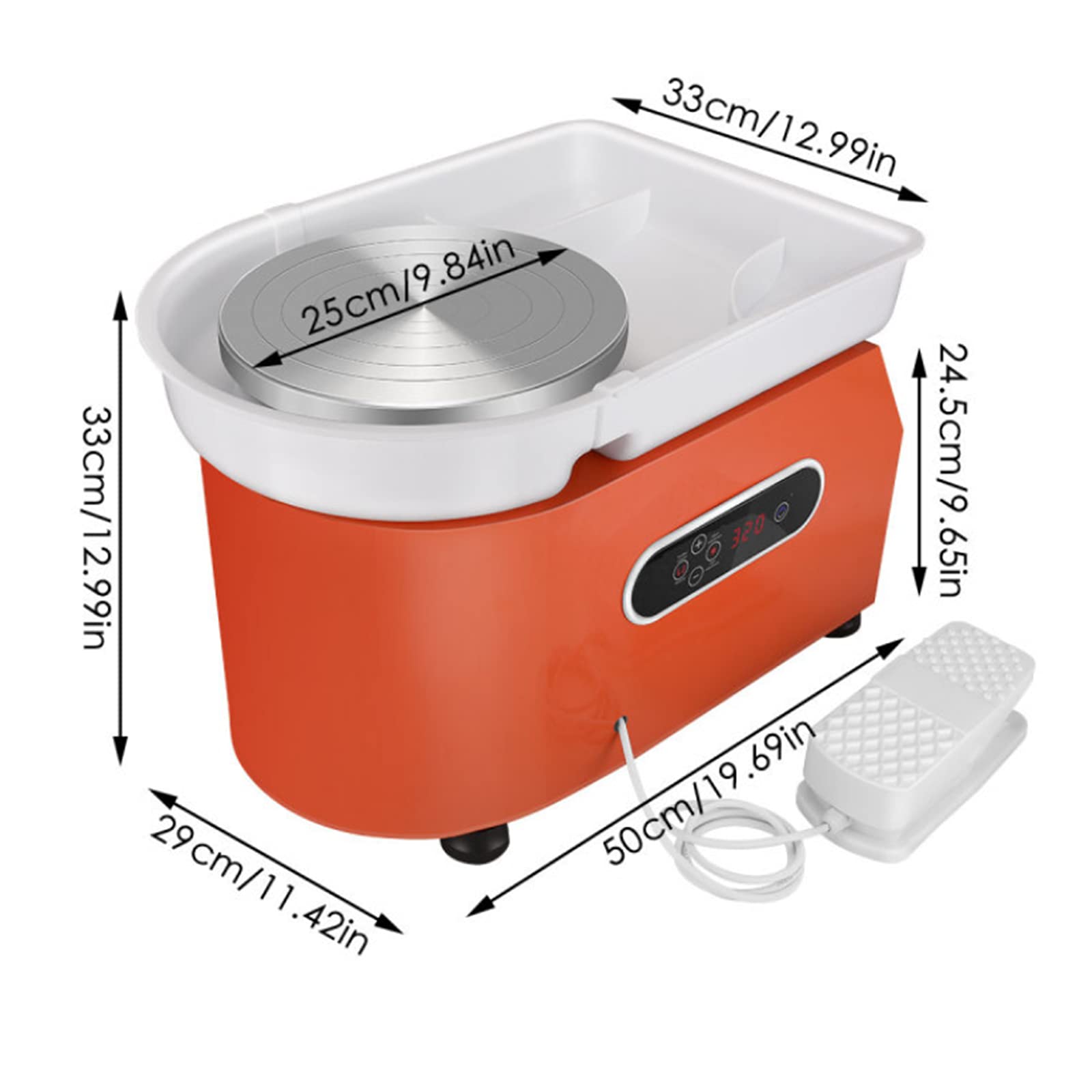 Utensili elettrici per tornio per Ceramica, con Schermo LCD 25 cm 250 W Articoli in Argilla per Lavoro con Ruota elettrica in Ceramica, Macchina Artigianale Fai-da-Te,250W