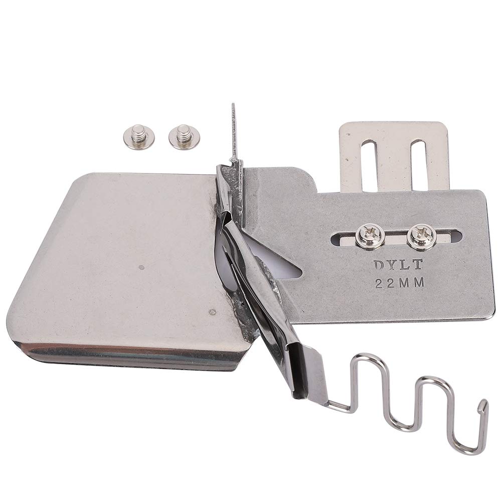 SDGBCXD Sewing machine presser foot, Industrial 4-Fold Hemmer, Professional Sewing, No Foot Change Required with 7 Adjustable Sizes for Computerized Lockstitch(22mm)