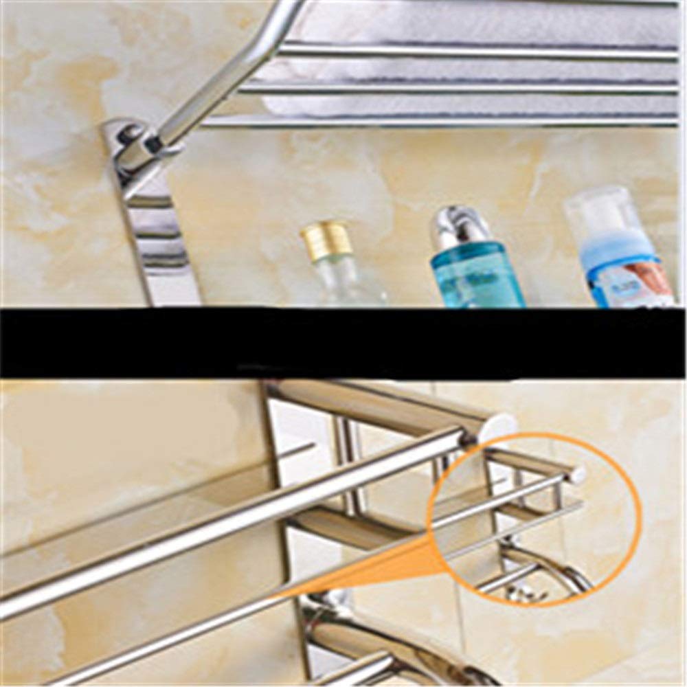Estante De baño Estante De baño Estante De Almacenamiento Rectangular De baño De Acero Inoxidable Montado En La Pared Estante para Toallas De baño Montado En La Pared para baño Cocina Hogar