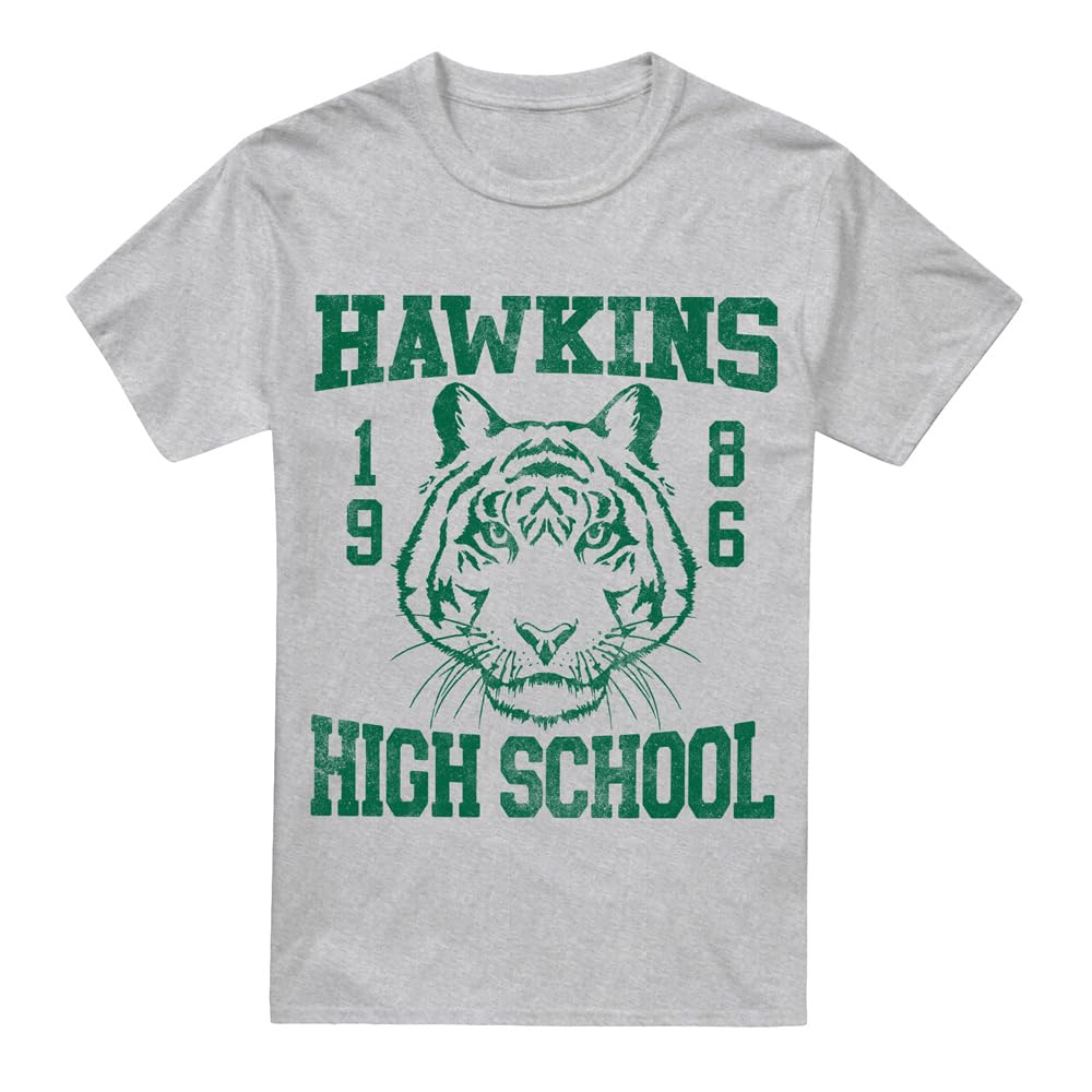 Stranger Things Men's 1986 Hawkins High School T-Shirt - Light Grey - M