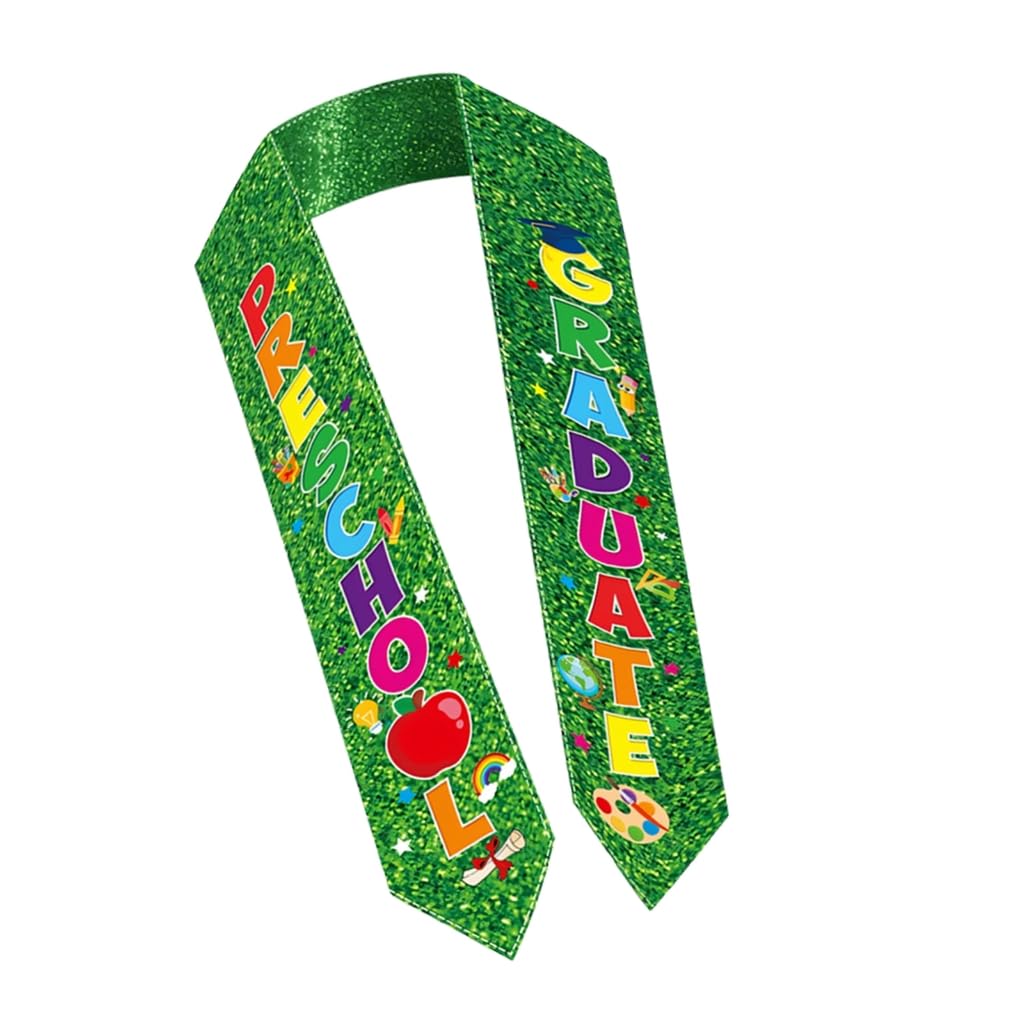 Elnwnnkc Preschool Graduation Sash with Colorful Patterns for Ceremony Decoration Soft Fabric Stole Graduation