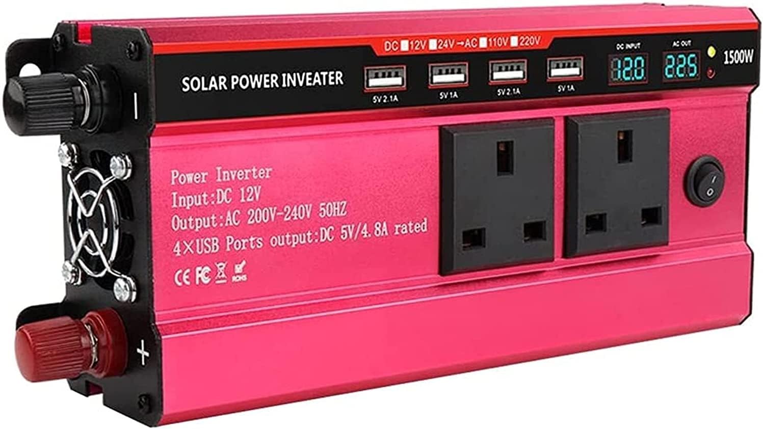 BDRSRX PowerInverter Car Converter 650W DC 12V to AC 220V