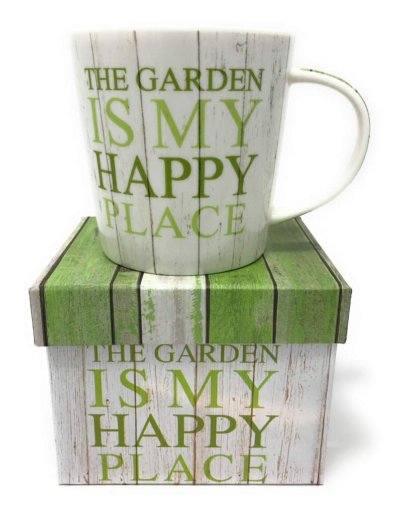 Paperproducts Design 603073 Kubek w pudełku prezentowym z ogrodem, porcelana kostna, zielony