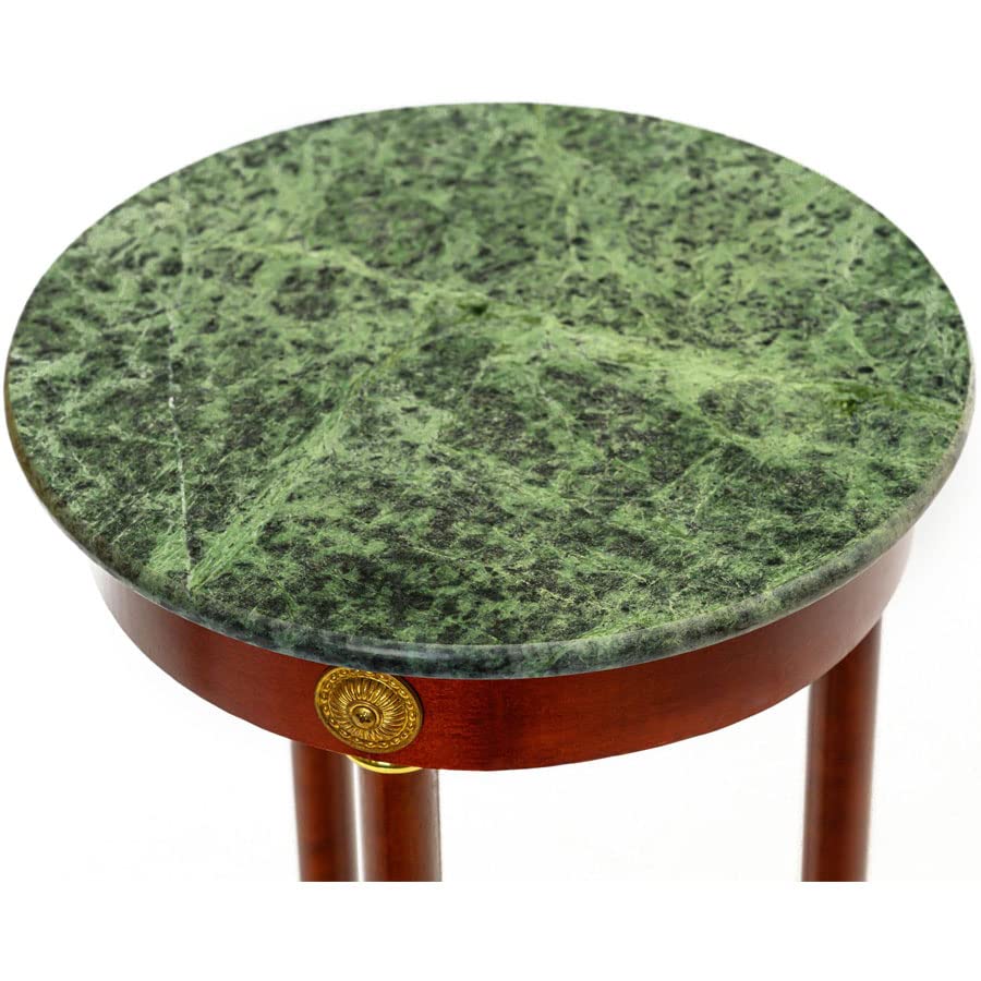 Legacy Decor Green Marble Round Plant Telephone Vase Stand New 28