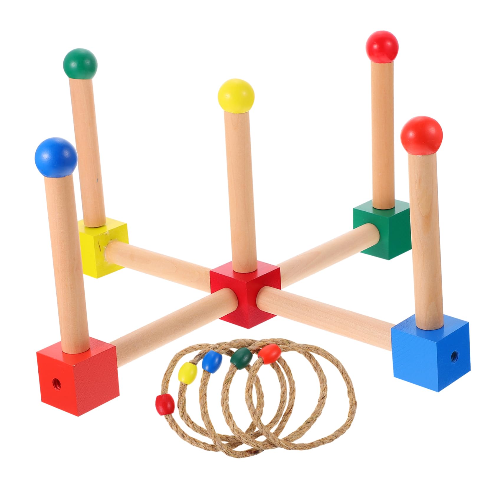 Gioco di Lancio Anelli Interattivo da Esterno in Legno per Bambini