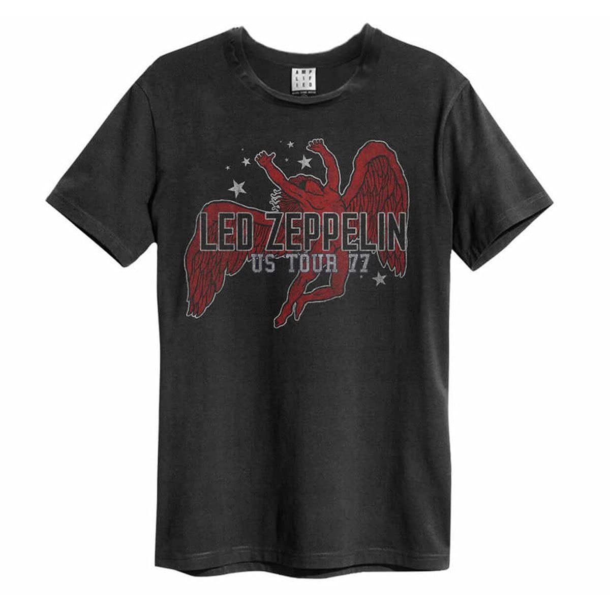 Amplified Led Zeppelin US Tour 77 Icarus Unisex T-Shirt, Charcoal Grey, S