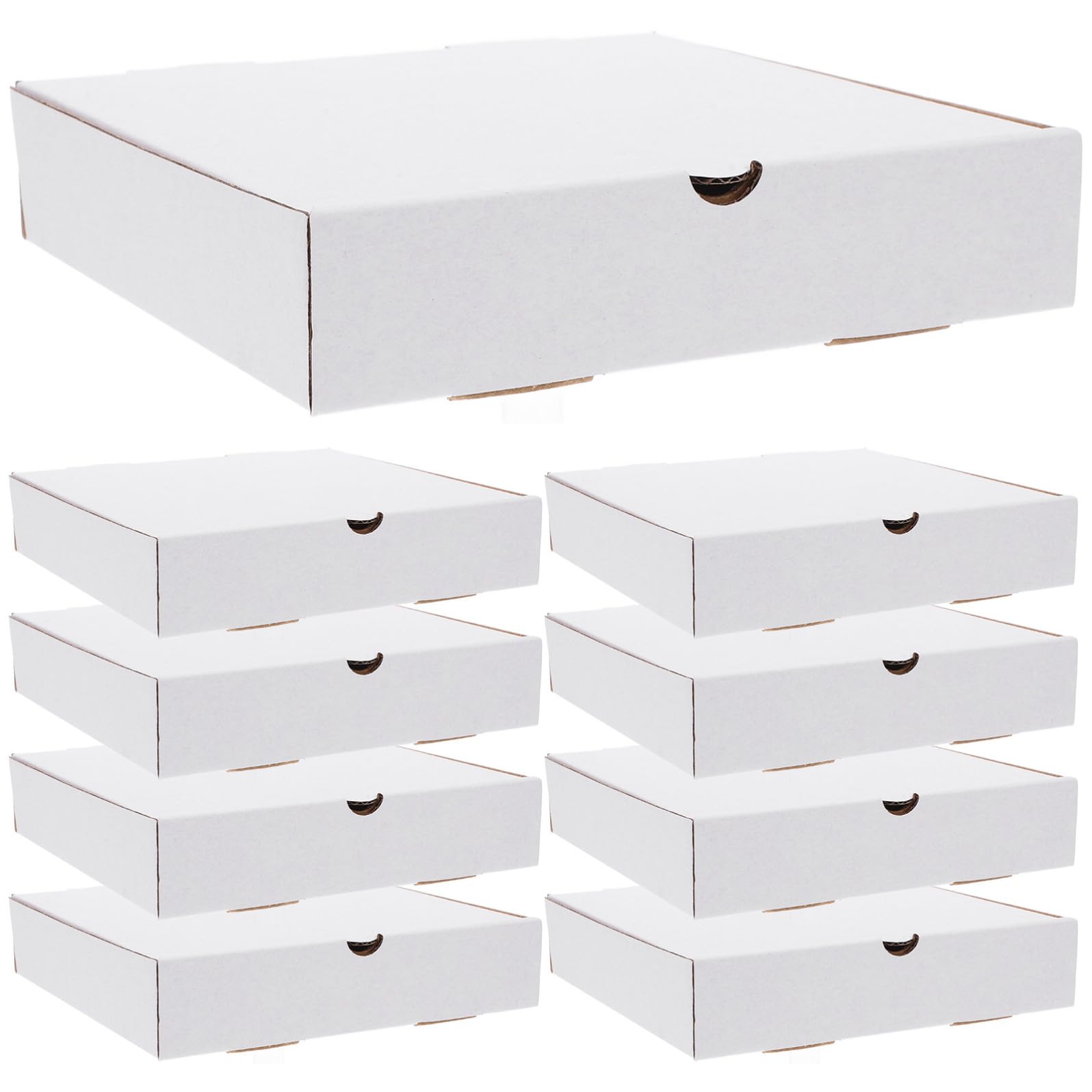 30 Scatole Pizza Bianche in Carta Kraft Ondulata Sicure per Alimenti, Riutilizzabili, Resistenti per Asporto e Conservazione di Pizza e Dolci da 6 Pollici