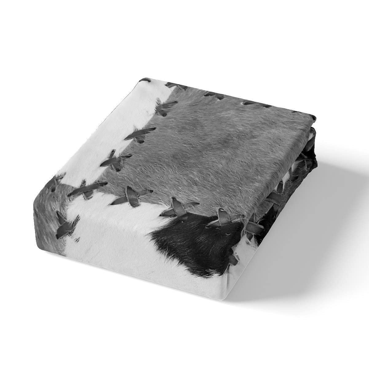 Juego de ropa de cama de piel de vaca Super King con estampado de piel de vaca para adultos, hombres, adolescentes, funda de edredón de vaca occidental, funda de edredón de granja de vaquero