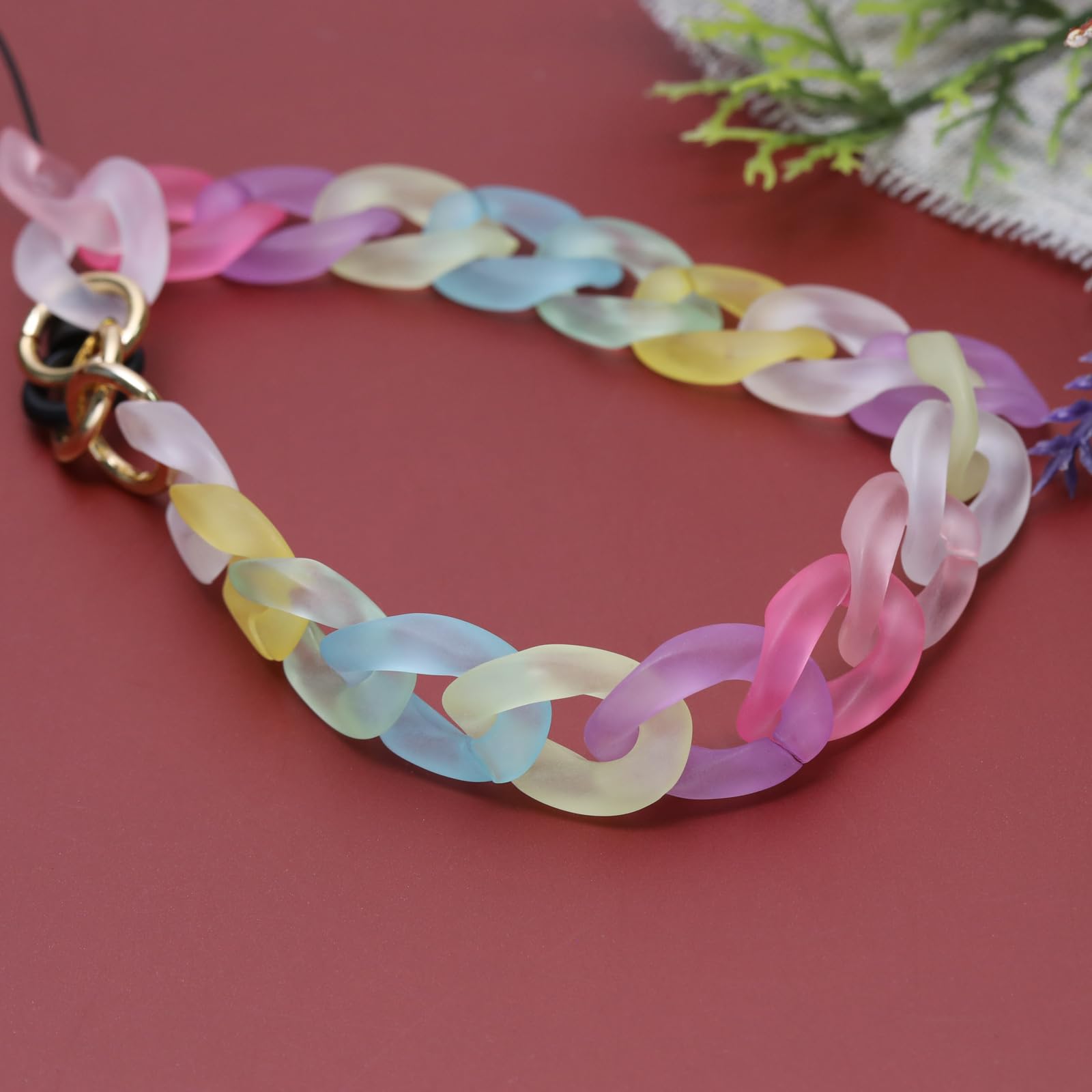 Micro Traders 2PCS Phone Charm Acrylic Anti-Lost Phone Chain Lanyard Hand Wrist Strap Hanging Strap Bracelet For Keychains Wallet Handbag Decoration - View #12