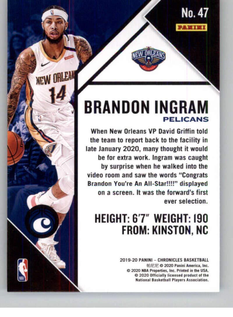Amazon.com: 2019-20 Panini Chronicles #47 Brandon Ingram New