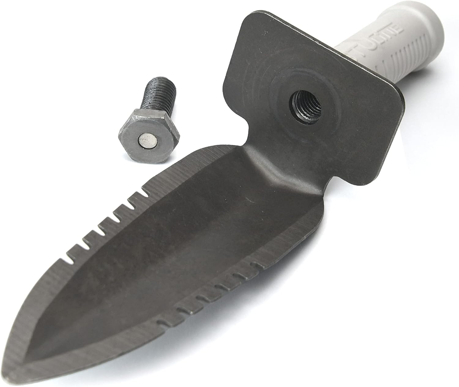 Heavy Duty Metal Detector Shovel, Hand Digger, Trowel with Magnet, Dual Serrated Edge- Size: 10.5" X 2.5" -9 oz Metal Detecting, Gardening, and Landscaping