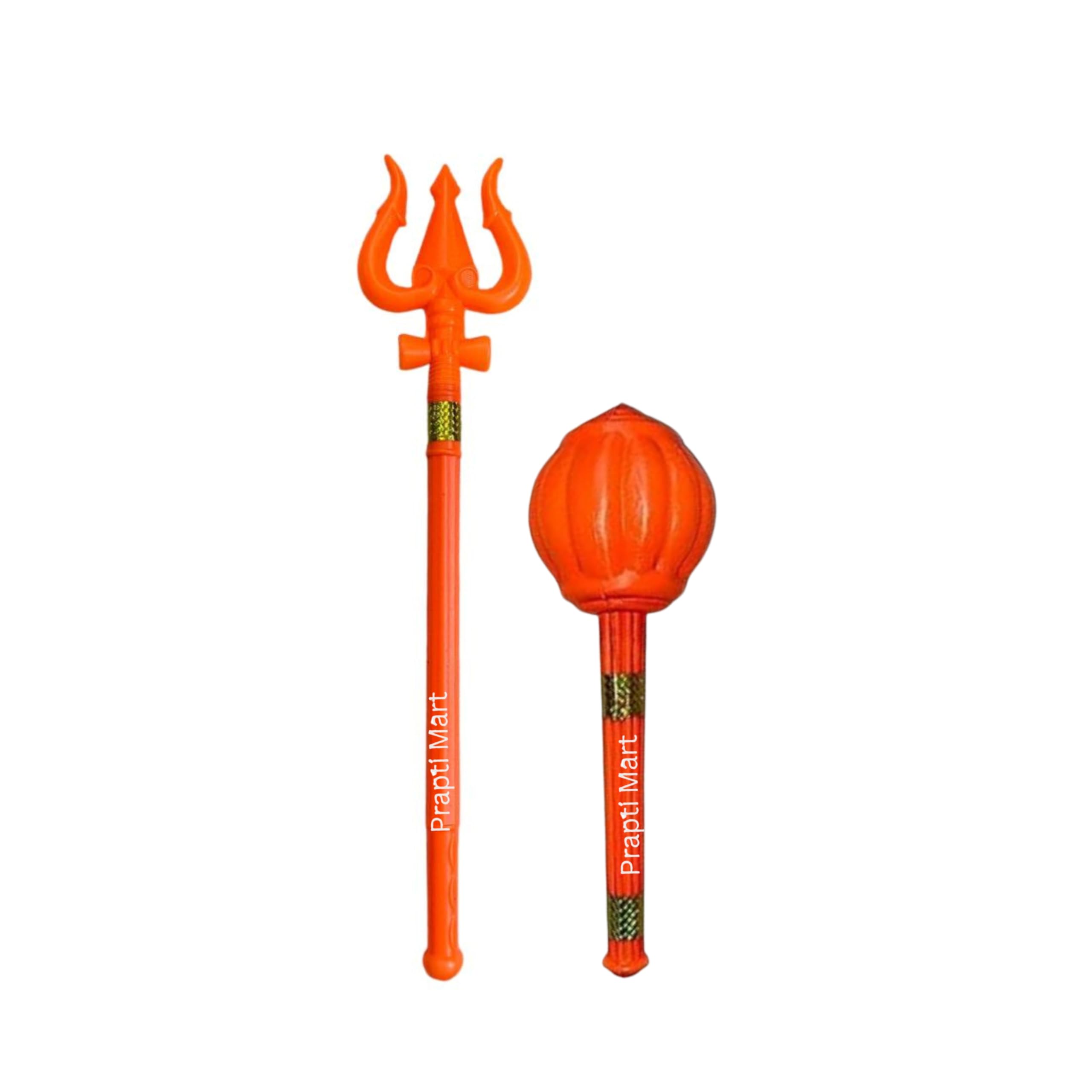 Plastic Hand Weapon Trishul & Hanuman Gada for Kids | Weapon Role Play & Action Figure Toys | Ramleela Toys | Colour Orange (2 Pcs Combo | 1 Shiv Trishul + 1 Hanuman Gada) | Age 2+-image-27