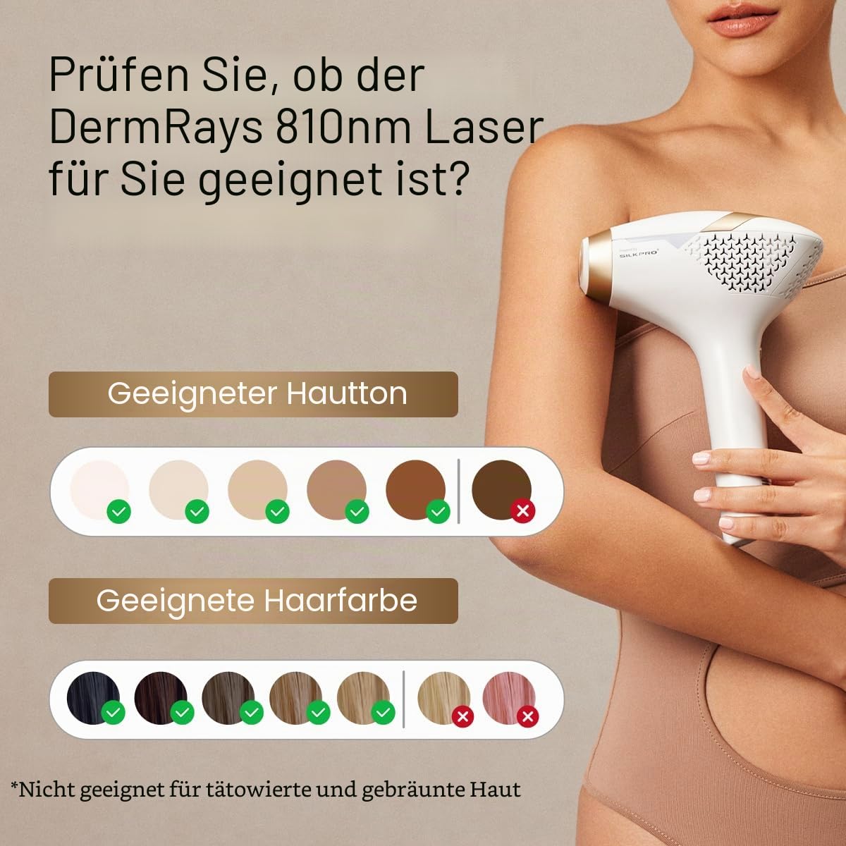 DermRays 810nm Diodenlaser Haarentfernung V4S für 1-5 Teint FDA zugelassen ICE-Cooling