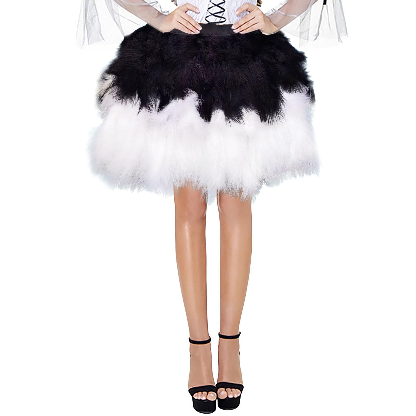 2026 Carnival European and Am Erican Stage Performance Clothing Feather Half Body Skirt Short (3)