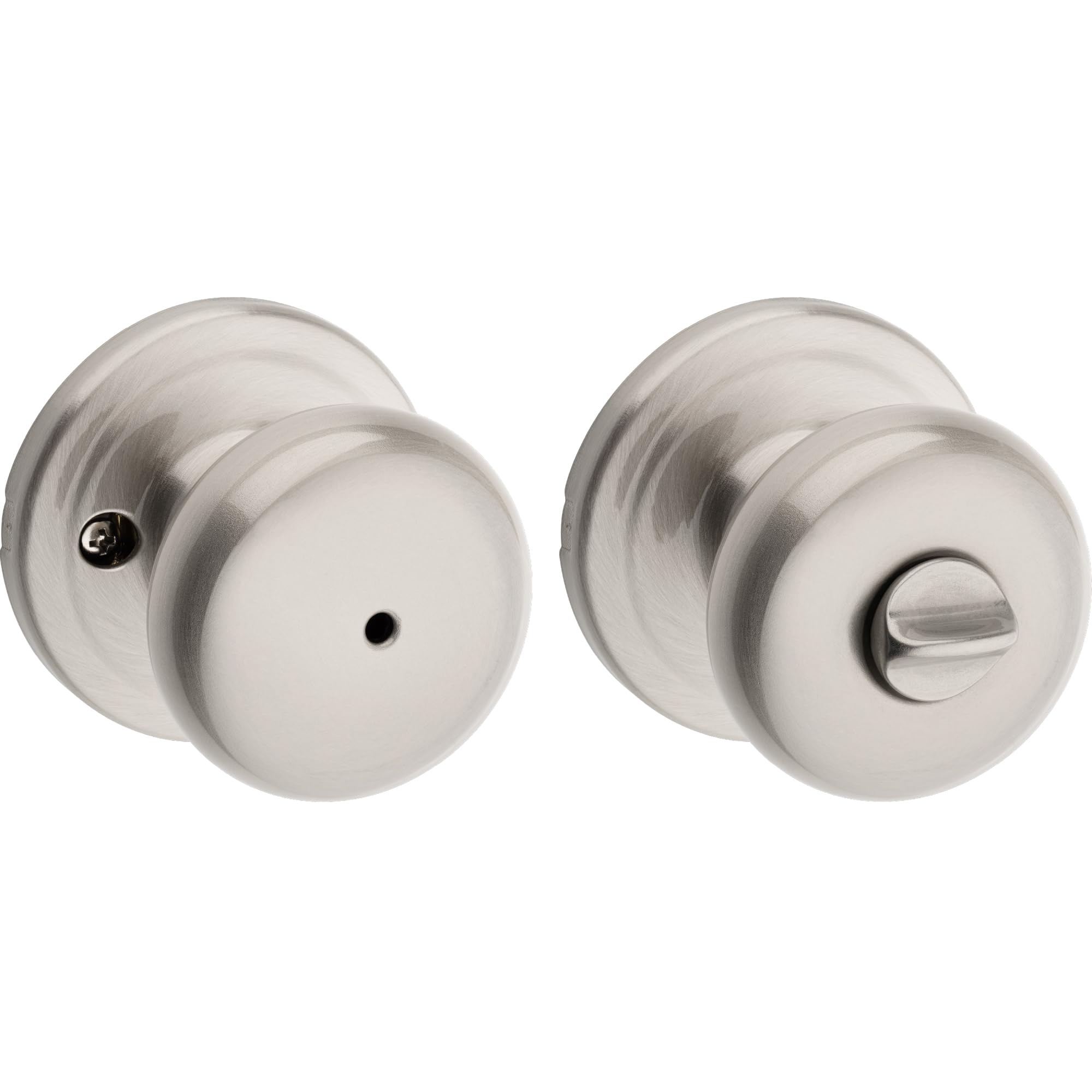 Kwikset Juno Bed/Bath Knob in Satin Nickel