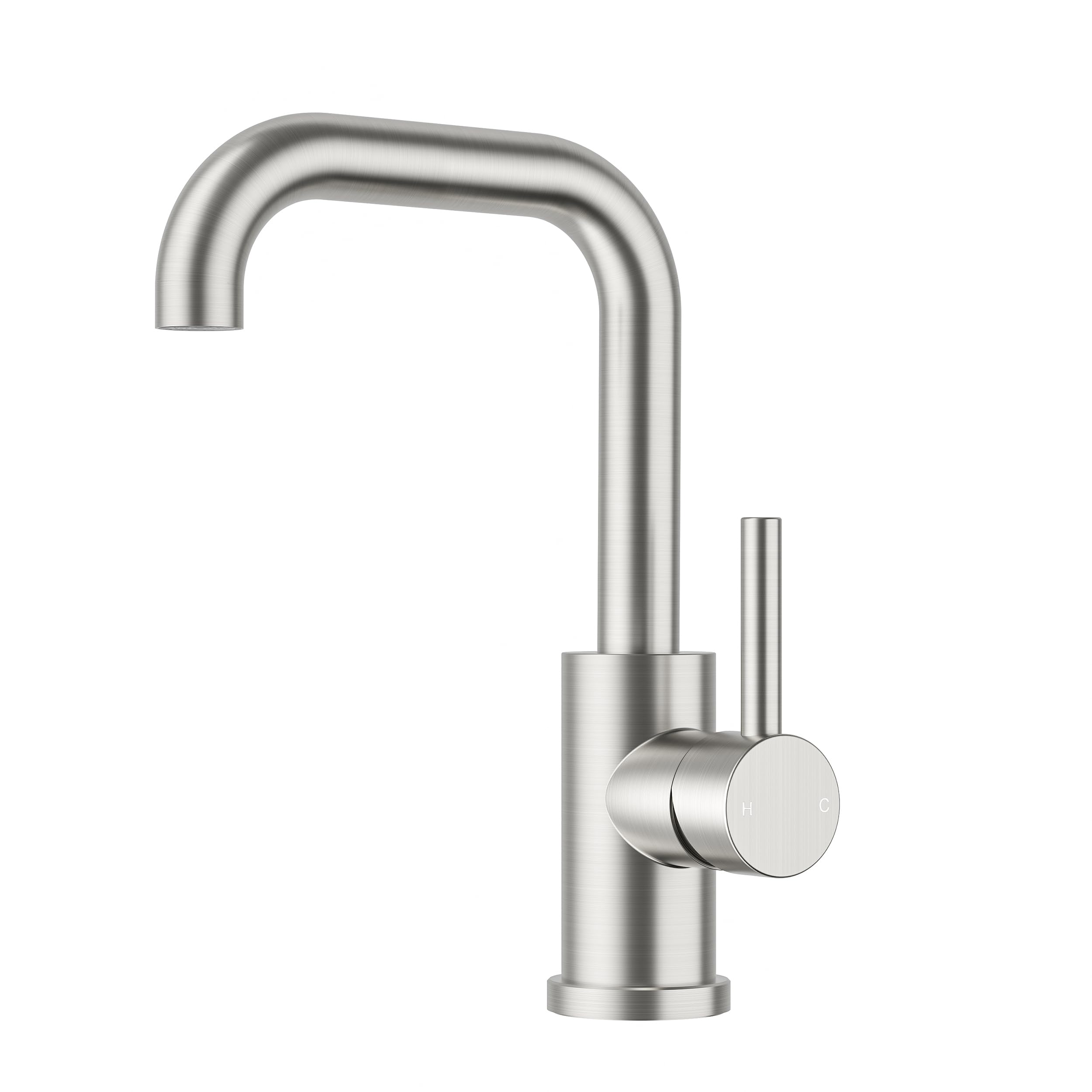 FORIOUS Robinet Salle de Bain Pivotant à 360°, Mitigeur pour Eau Chaude/Froide，Mitigeur en Acier Inoxydable Facile à Installer pour Salle de Bain Lavabo,Inox