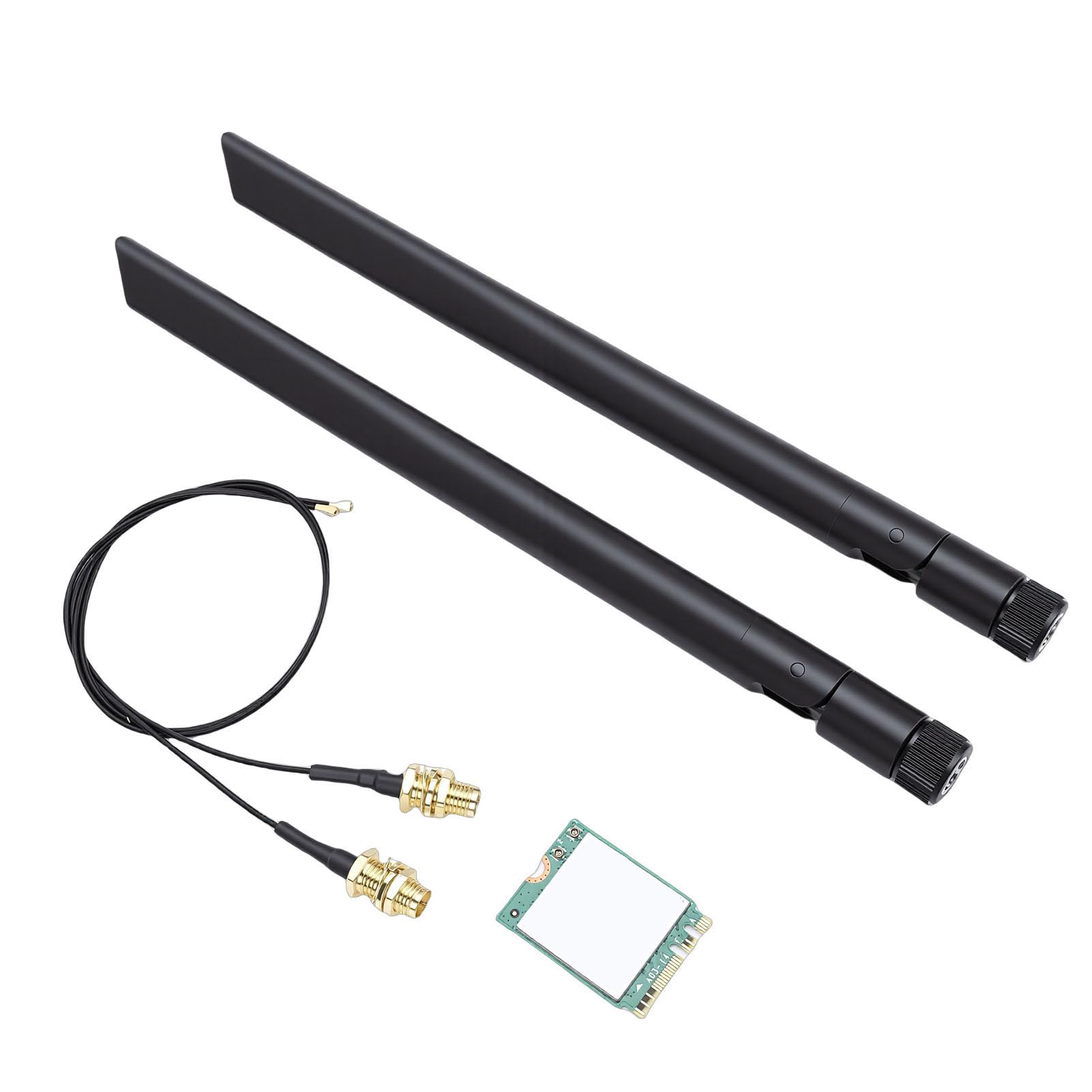 Scheda WiFi, Modulo Scheda Wireless M.2, Adattatore di Rete PC con WiFi 6E, Tripla Banda 2.4G 5G 6G, Bluetooth 5.3, Doppia Antenna da 8 DB, Ideale per 10 e 11