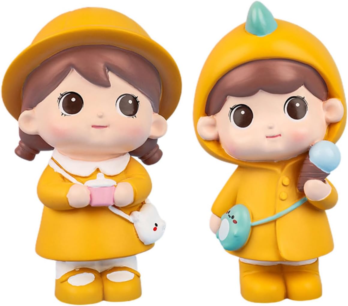 Totority 2pcs Resin Girls Figure Ornaments Decorative Home Tabletop Decor