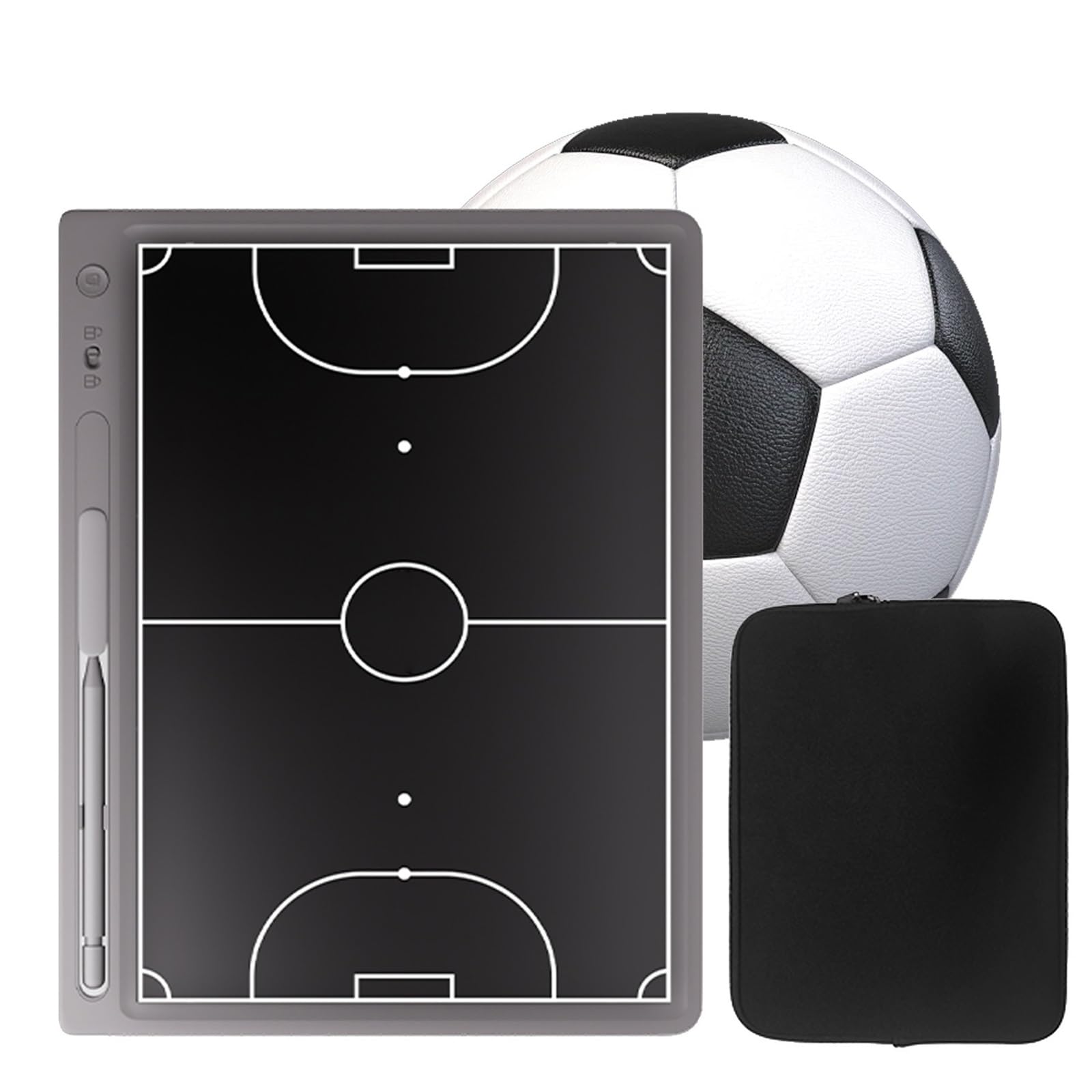 Lavagna elettronica riutilizzabile con schermo LCD, con penna stilo e custodia, materiale resistente, per allenamento e competizioni (grande)