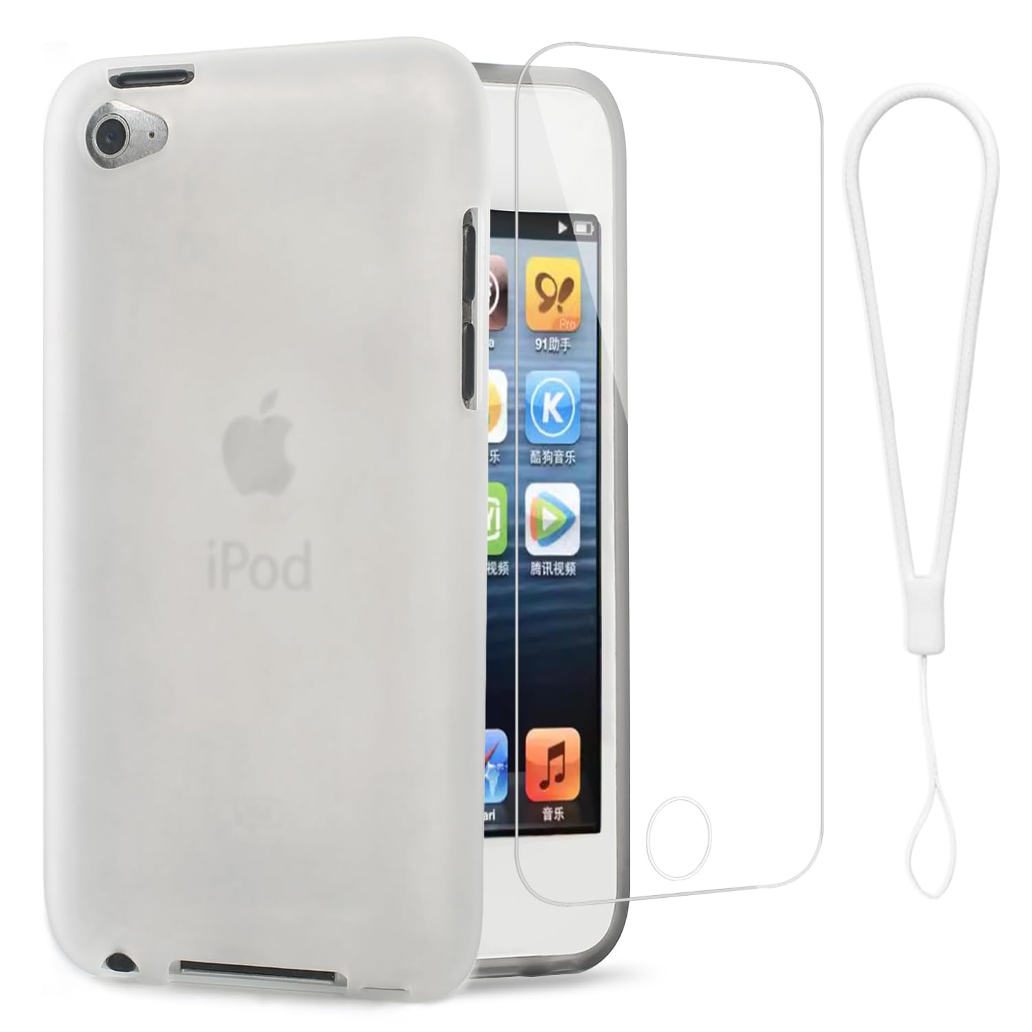 iPod Touch 4 Case, iPod Touch4 Protective case Ultra Thin Black Rubber Silicone Case Hard Plastic Hot Pink and Black Shockproof Cover for Apple iPod Touch 4, 4th Generation (Clear)