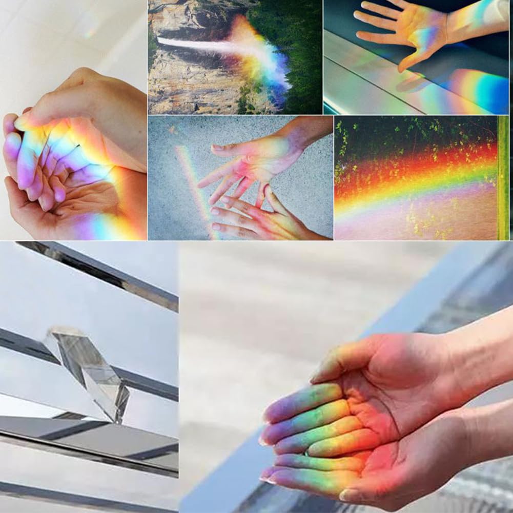Prisma Triangolare in Vetro Ottico Cristallo 76x22x12mm per Spettro di Luce, Corso di Fisica e Fotografia - 2 Pezzi