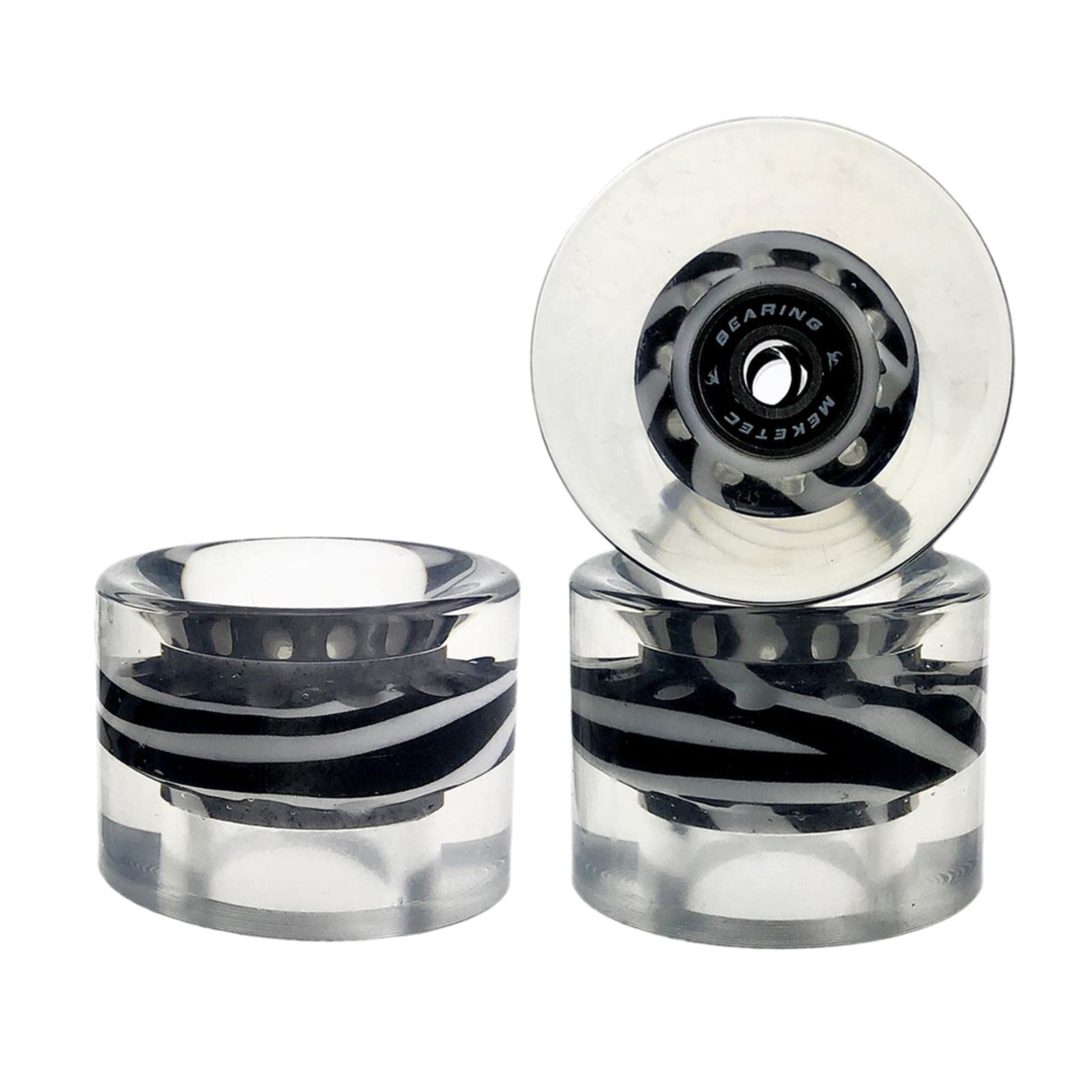 Ketsicart® 4X Skateboard Wheels Replacement 60mm Longboard Rollers Black Straight