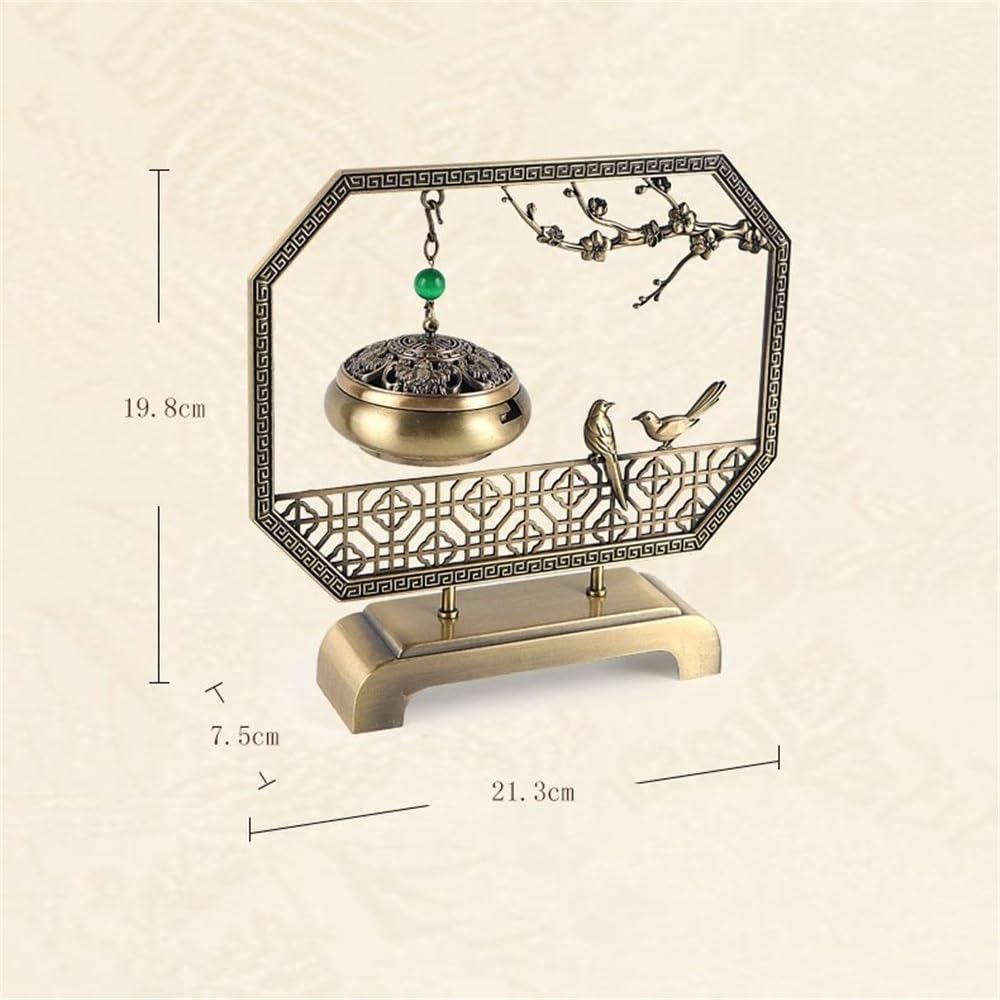 Bruciatore di incenso in lega rame alta qualità, ornamento decorativo for interni, porta sospeso