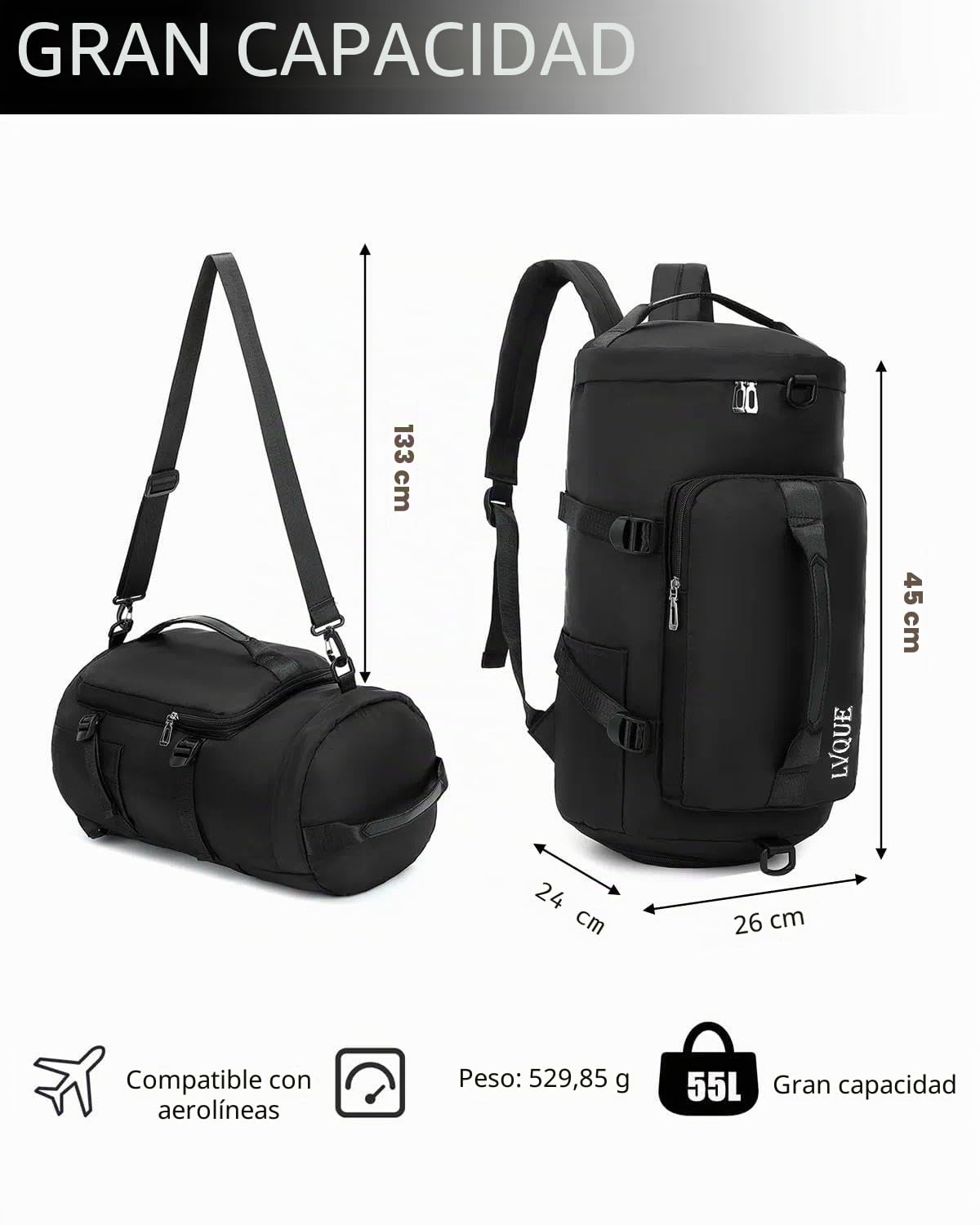 Janety Bolsa de deporte para hombre y mujer, impermeable, 40 l, bolsa de deporte, bolsa de fin de semana