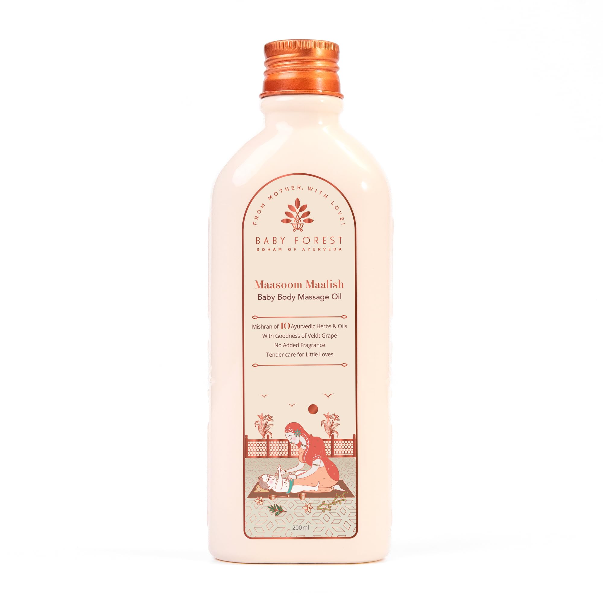Baby Forest Maasoom Maalish Baby Body Massage Oil | Ayurvedic Baby Massage Oil for Kids | Derma Safe | Cruelty-Free | Vegan | 200 ML-image-26