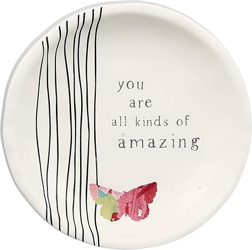 You are All Kinds of Amazing - Plato de baratijas de joyería de recuerdo de mariposa de 4 pulgadas
