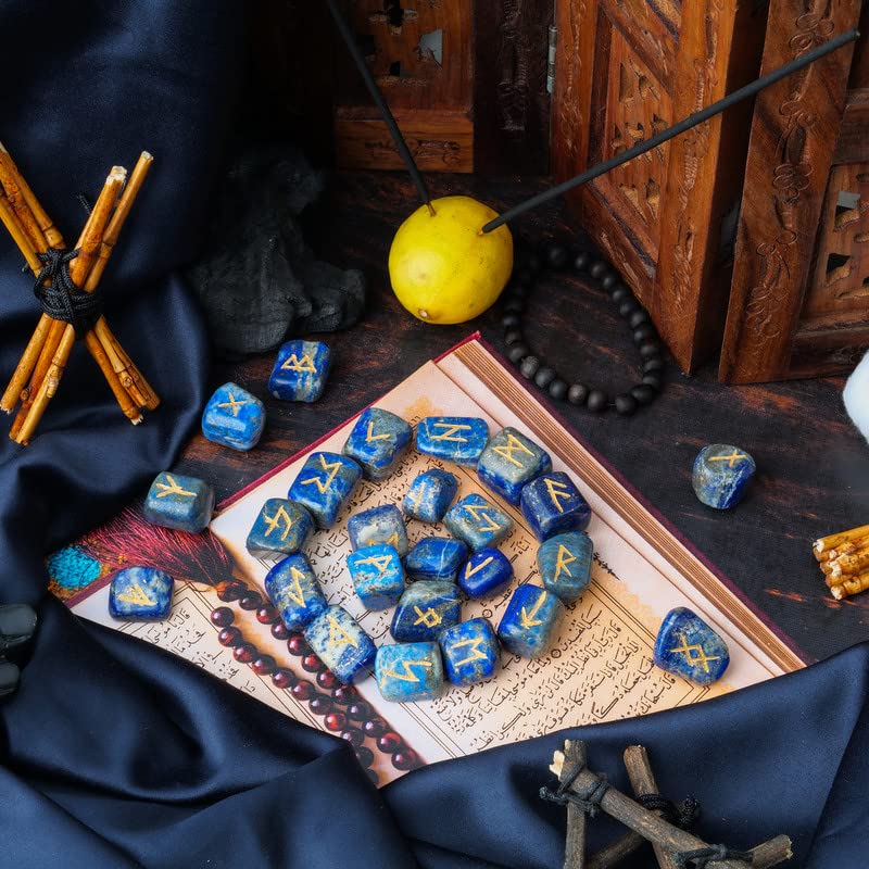 Amazon.co.jp: ルーンストーン ラピスラズリ - フサルク ルーンセット