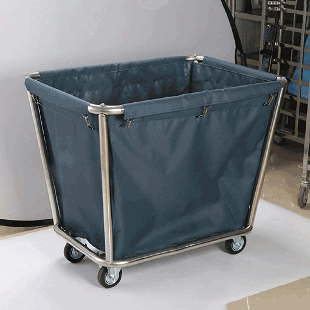 Ruchome Wózki Do Prania Koszyk Heavy-Duty Rolling Sorter Do Szpitala Hotel Szpital, 4 Koła Wózek Z Wyjmowanymi Torbami, Metalowa Rama/Blue