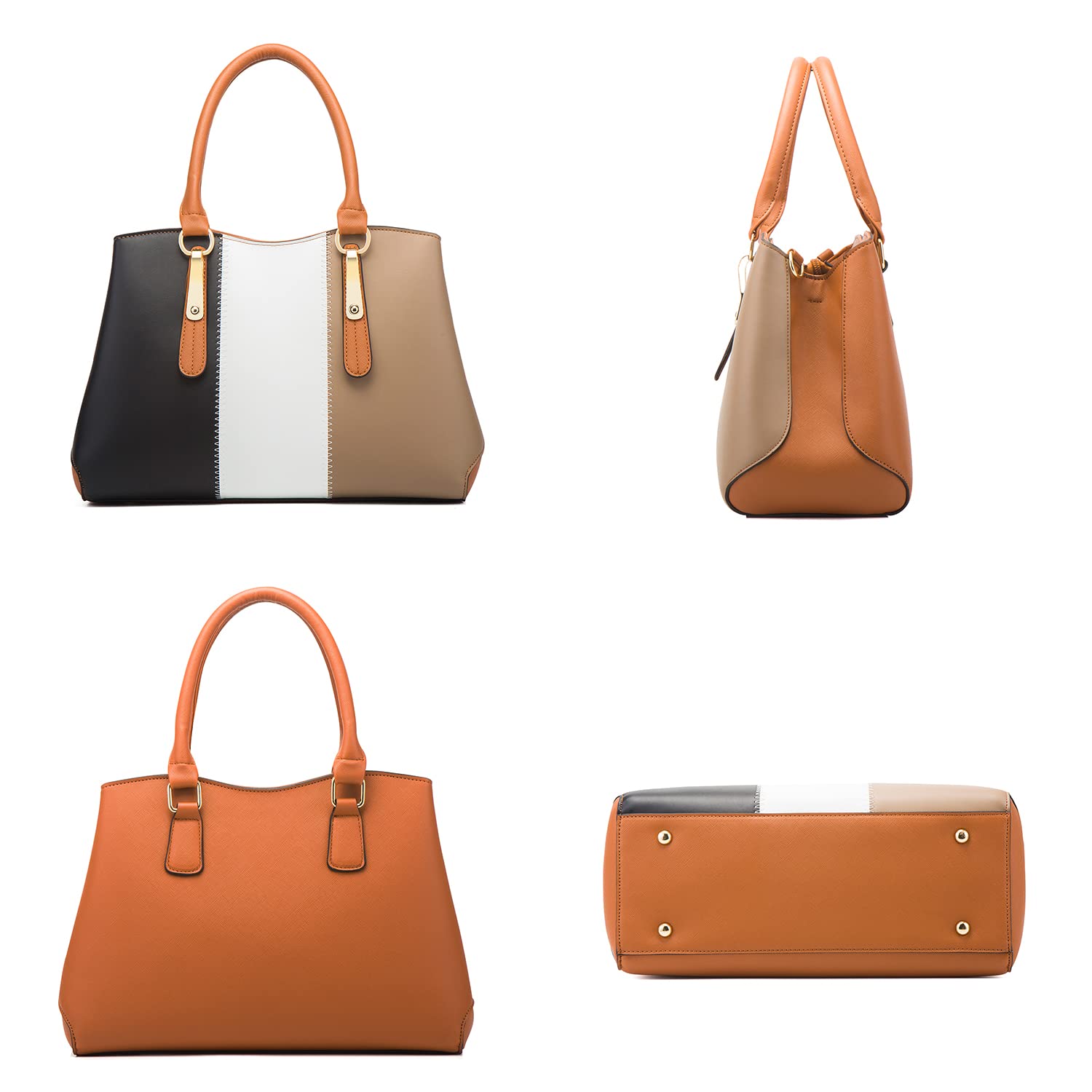 AioTio Bolsos de Mujer Grande Bolso de Hombro Bolso Bandolera Tote Bolso de Mano Cuero PU Conjunto de Bolsa Mujer Tarjetero Billetera 4pcs Set