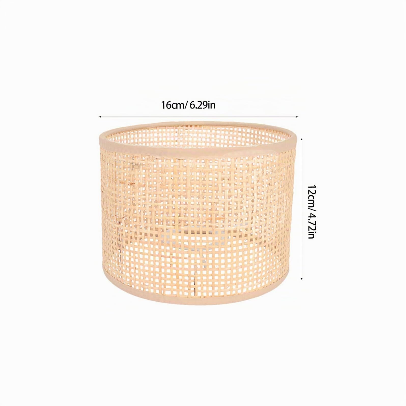BESTYASH Paralume in Rattan Intrecciato, Copri Lampada Rustico, 2 Pezzi, Resistente all'Usura, per Lampadario e Soggiorno, Attacco E14/E27