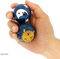 Vista 2 de Top Chi Bolas Baoding Sun and Moon con soporte de bambú