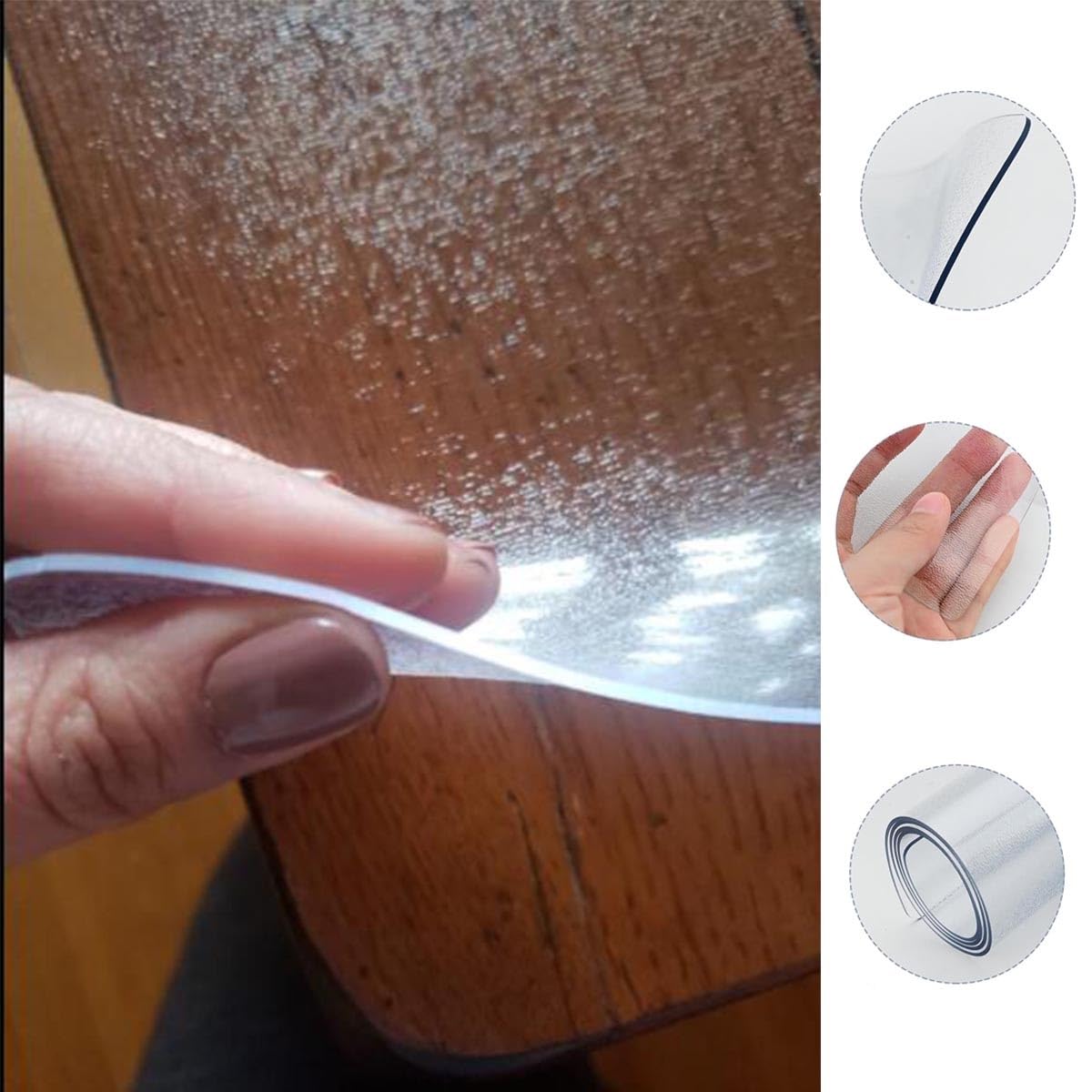 Sous-main En Pvc Film De Protection De Table De Résistante À I'huile Transparent Tapis De Protection Pour Enfants, Adultes, Étudiants(80x150cm)