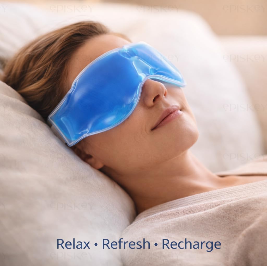 Episkey Cooling Gel Eye Mask with Ice Pad for Sleeping, Pain Relief & Dark Circles for Men & Women, Blue,Pack of 1 — Amazon image 3