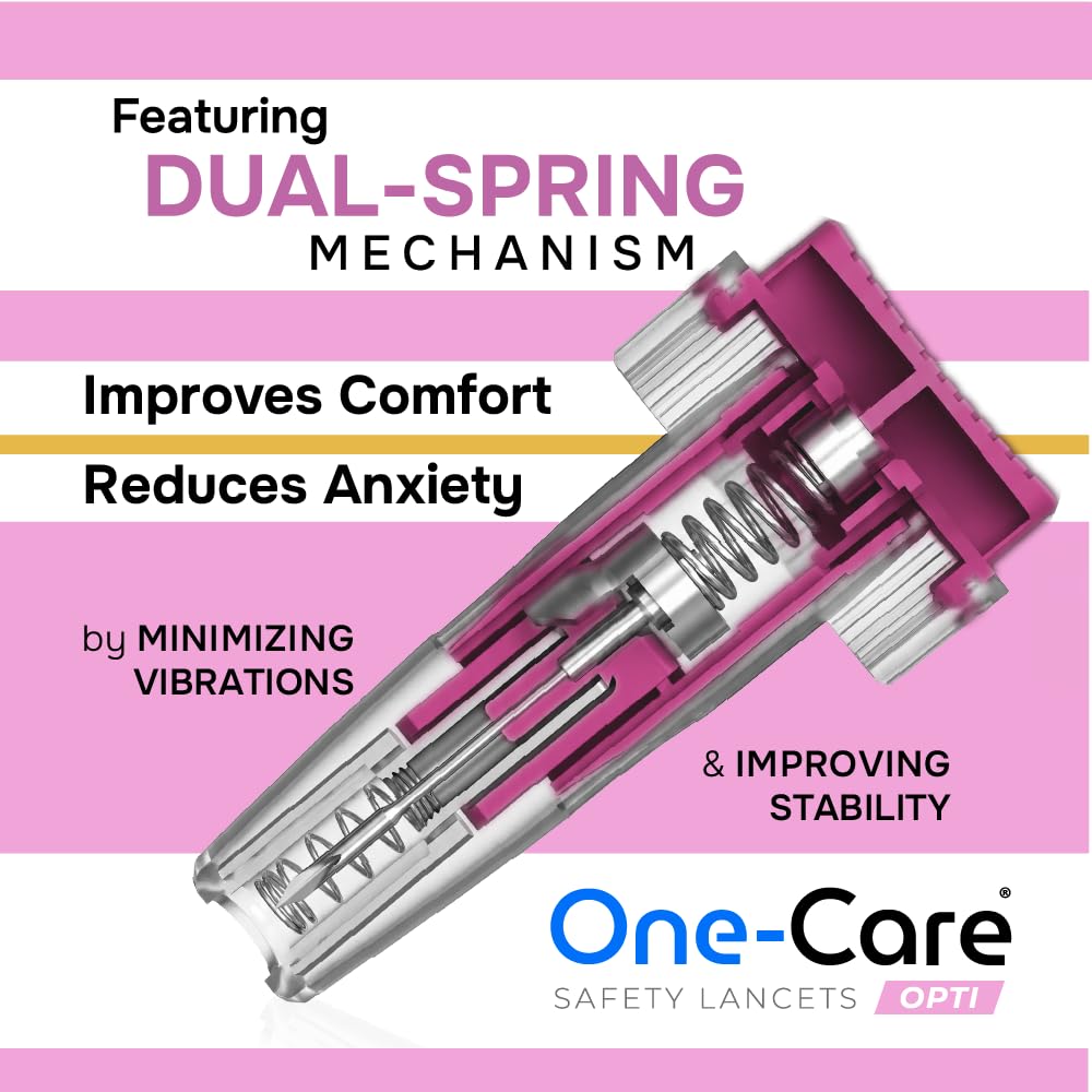 ONE-CARE Opti Lancets - Push Button Safety -8