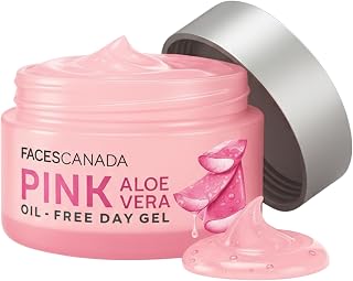 FACESCANADA Pink Aloe Vera Oil Free Day Gel | Lightweight Moisturizer for Hydration & Glow | with Hyaluronic Acid & Niacinamide | Non Greasy Gel Cream for Soft, Fresh Skin | 1.76 Oz (50g)