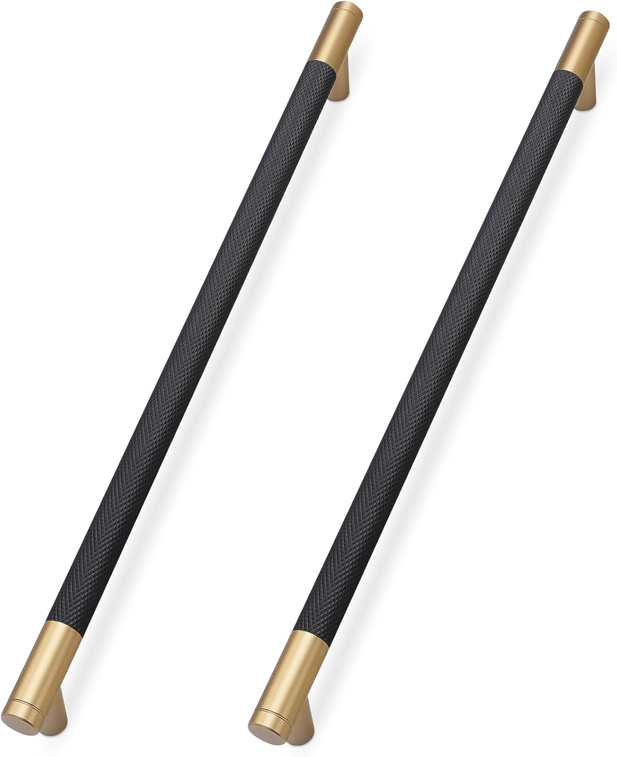 KOMOTIA 10 Pack Matte Black and Champagne Bronze Pulls knurled
