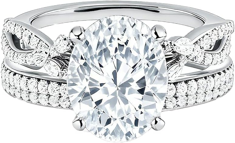 10K/14K/18K Gold IGI Certified Lab Grown Diamond Personalized Engagement Wedding Ring Set, With Pear/Heart/Princess/Marquise/Round/Emerald/Oval Cut,White/Yellow/Rose Gold 1-5 Carat D Color-VVS Clarity Size 3-15 for Women