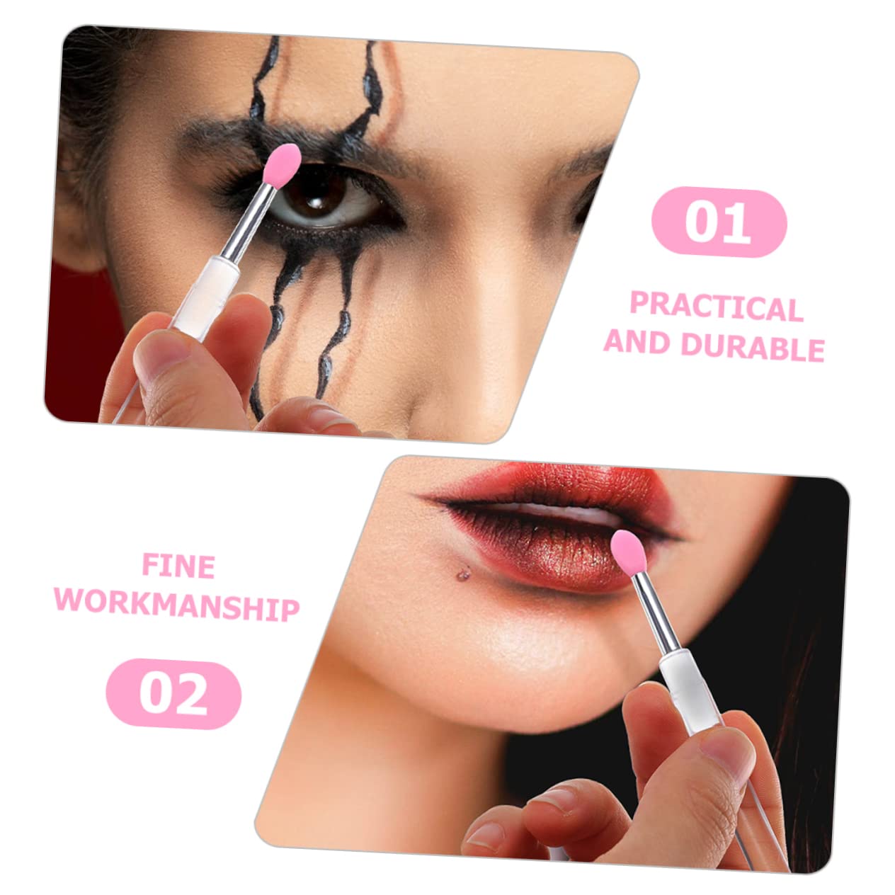HAPINARY 6pcs Lip Brush Set Silicone Makeup Applicators Portable Lipstick Brush for Women for Travel