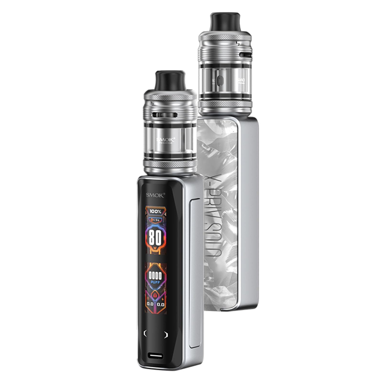 Smok X - priv solo Kit - cigarette lectronique starter cigarette Kit, 80W,  batterie externe unique, DL vaping, double cran, capacit 5,5 ML, sans  nicotine (Coquille blanche) : Amazon.fr: High-Tech