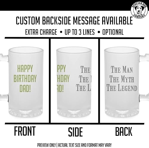 Miniatura 4 de Taza de cerveza de vidrio esmerilado personalizada de 16 onzas, Stein DYE, Día del Padre, regalos de Navidad personalizados para hombres, vasos de