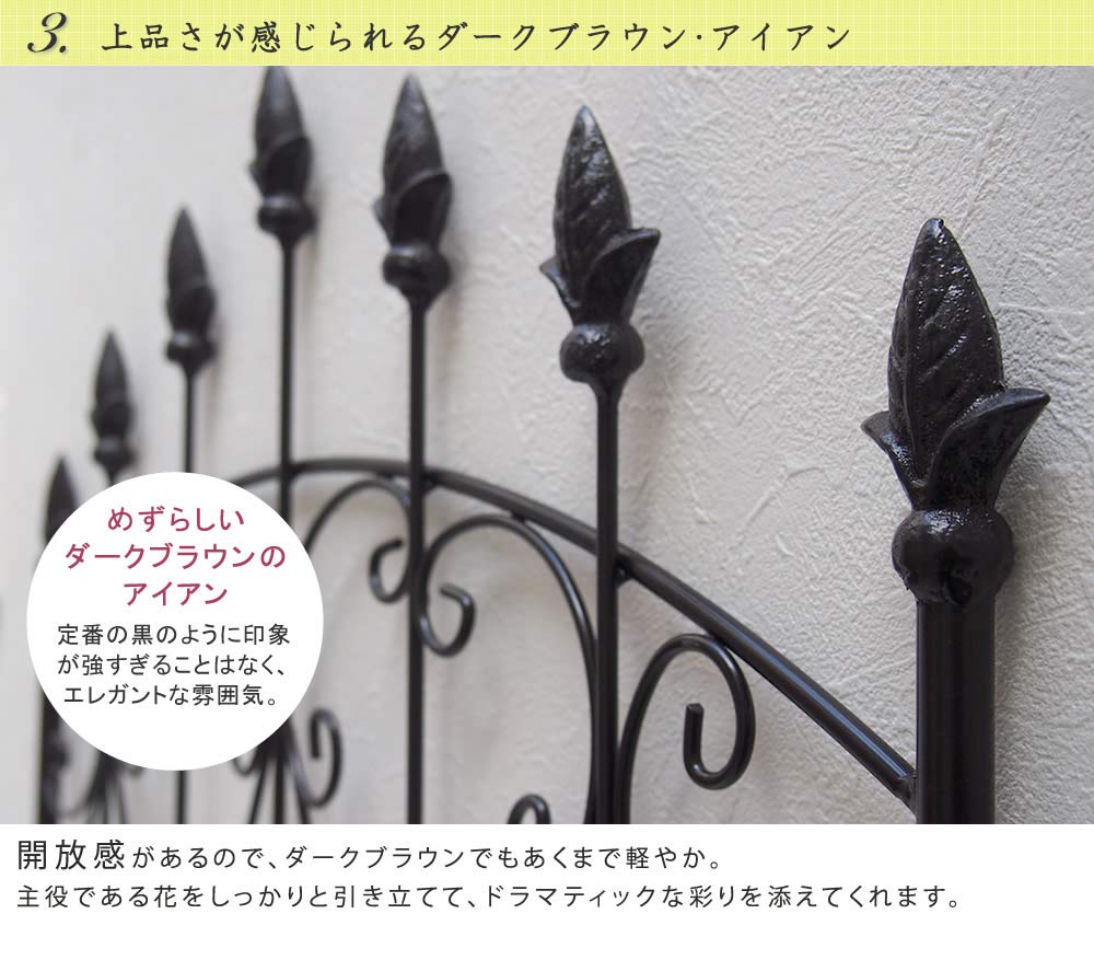 Amazon | 住まいスタイル アイアン ローズフェンス220 ハイタイプ 2枚